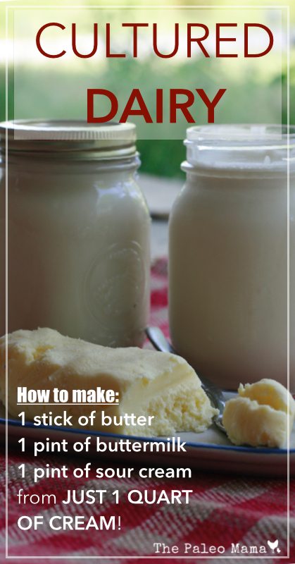 Cultured Dairy- How to Make butter, buttermilk, and sour cream from 1 quart of cream! .001